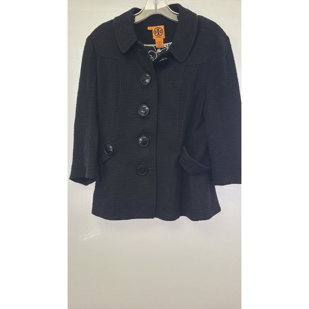 Tory Burch Womens Sz 12 Button Up Jacket Blazer Rayon Cotton Lined Coat